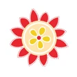 Happy Name Day app icon — a red and yellow folk-art flower