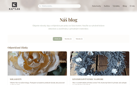 Katriss blog index listing articles about floral art