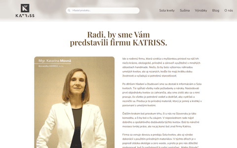 Katriss about page describing the studio