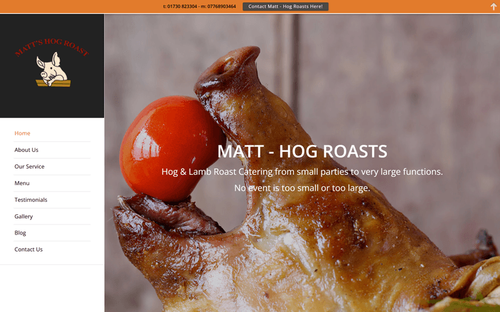 Homepage of Matt - Hog Roasts