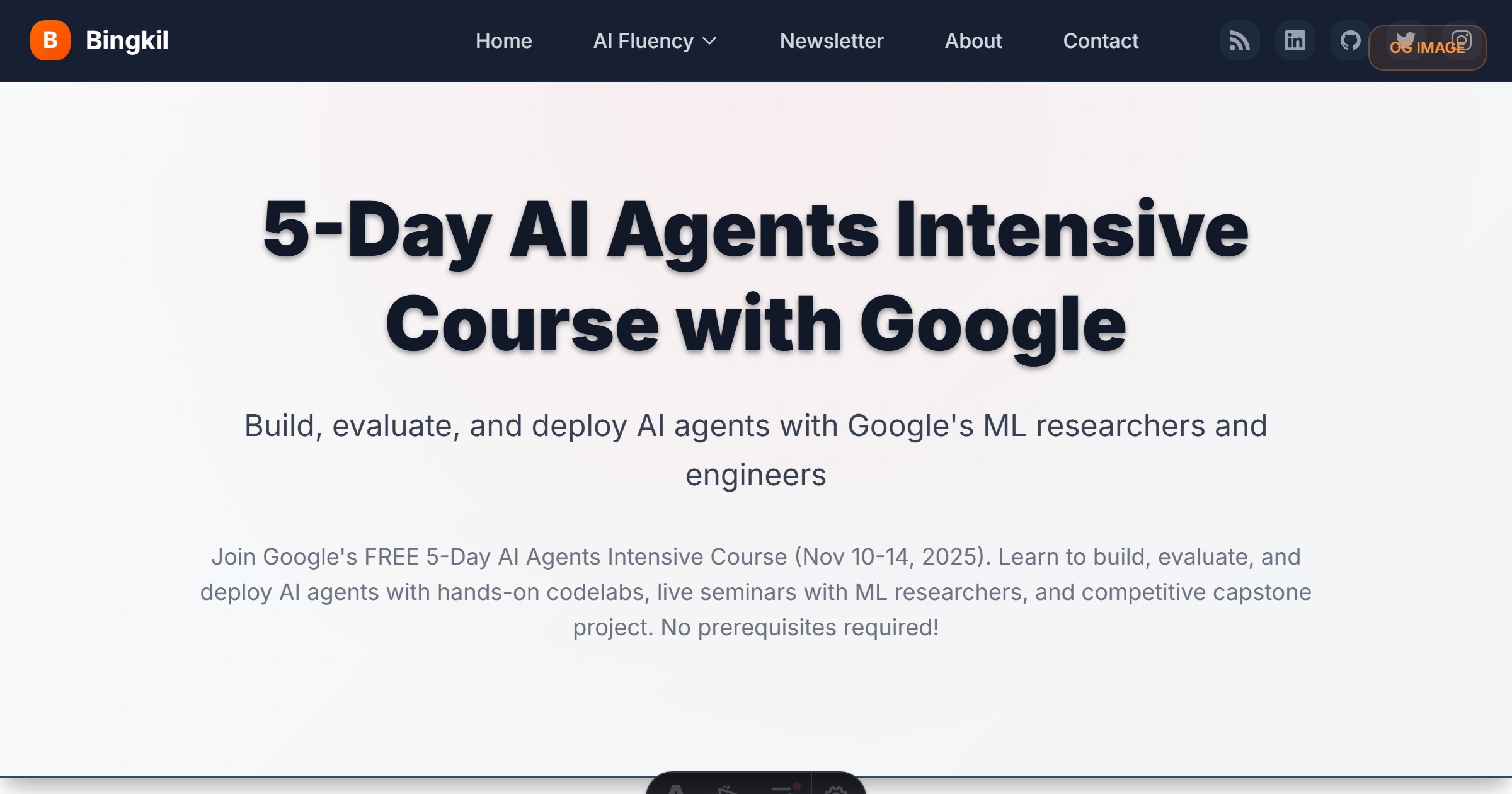 Preview of 5-Day AI Agents Intensive Course with Google